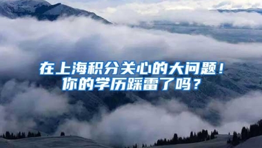 在上海积分关心的大问题！你的学历踩雷了吗？