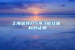 上海居转户5年3倍社保 科创证明