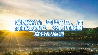 案例分析：空挂户口、落实政策回沪、公房征收利益分配原则