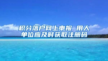 积分落户网上申报 用人单位应及时获取注册码