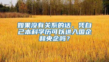 如果没有关系的话，凭自己本科学历可以进入国企和央企吗？