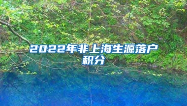 2022年非上海生源落户积分