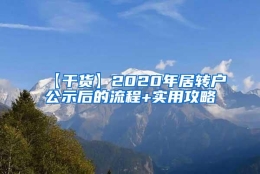 【干货】2020年居转户公示后的流程+实用攻略