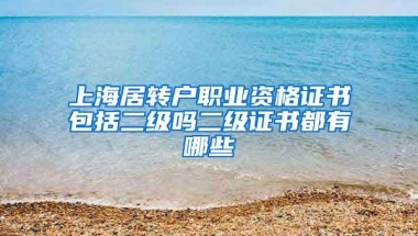 上海居转户职业资格证书包括二级吗二级证书都有哪些