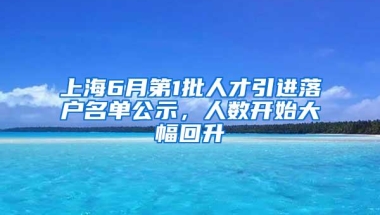 上海6月第1批人才引进落户名单公示，人数开始大幅回升