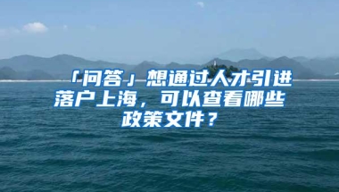 「问答」想通过人才引进落户上海，可以查看哪些政策文件？