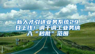 新人才引进业务系统29日上线！调干调工业务纳入“秒批”范围