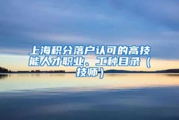 上海积分落户认可的高技能人才职业、工种目录（技师）