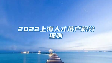 2022上海人才落户积分细则