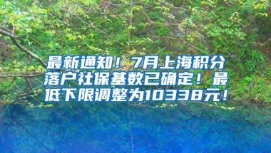 最新通知！7月上海积分落户社保基数已确定！最低下限调整为10338元！