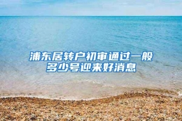 浦东居转户初审通过一般多少号迎来好消息