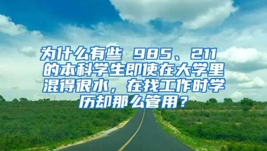 为什么有些 985、211 的本科学生即使在大学里混得很水，在找工作时学历却那么管用？