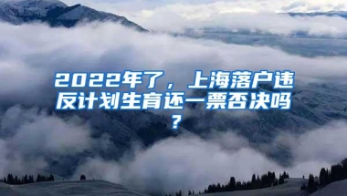 2022年了，上海落户违反计划生育还一票否决吗？