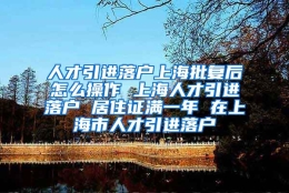 人才引进落户上海批复后怎么操作 上海人才引进落户 居住证满一年 在上海市人才引进落户