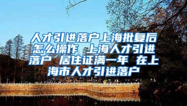 人才引进落户上海批复后怎么操作 上海人才引进落户 居住证满一年 在上海市人才引进落户