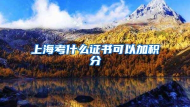 上海考什么证书可以加积分