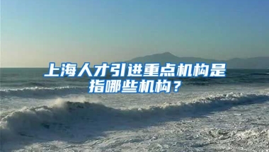 上海人才引进重点机构是指哪些机构？