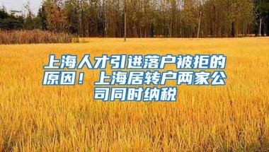 上海人才引进落户被拒的原因！上海居转户两家公司同时纳税