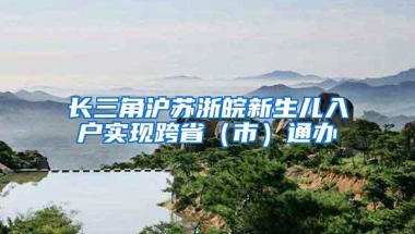 长三角沪苏浙皖新生儿入户实现跨省（市）通办