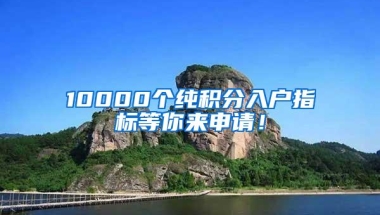 10000个纯积分入户指标等你来申请！