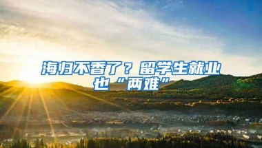 海归不香了？留学生就业也“两难”