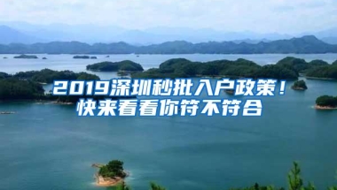 2019深圳秒批入户政策！快来看看你符不符合