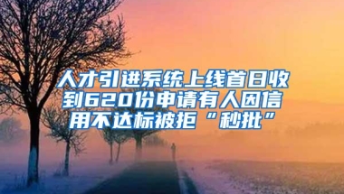 人才引进系统上线首日收到620份申请有人因信用不达标被拒“秒批”