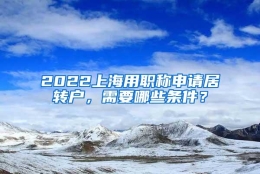 2022上海用职称申请居转户，需要哪些条件？