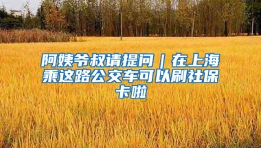 阿姨爷叔请提问｜在上海乘这路公交车可以刷社保卡啦