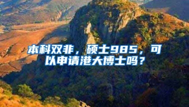 本科双非，硕士985，可以申请港大博士吗？