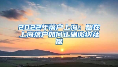 2022年落户上海：想在上海落户如何正确缴纳社保