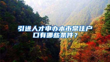 引进人才申办本市常住户口有哪些条件？