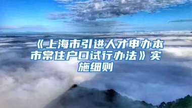 《上海市引进人才申办本市常住户口试行办法》实施细则