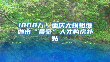 1000万！重庆无锡相继抛出“最豪”人才购房补贴