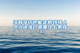 没有学历也能走的特殊人才引进落户需要什么条件？