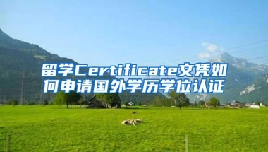 留学Certificate文凭如何申请国外学历学位认证