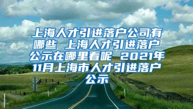 上海人才引进落户公司有哪些 上海人才引进落户公示在哪里看呢 2021年11月上海市人才引进落户公示