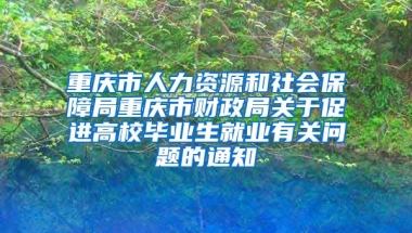 重庆市人力资源和社会保障局重庆市财政局关于促进高校毕业生就业有关问题的通知