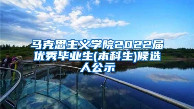 马克思主义学院2022届优秀毕业生(本科生)候选人公示