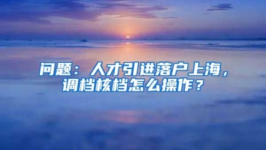 问题：人才引进落户上海，调档核档怎么操作？