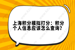 上海积分模拟打分：积分个人信息应该怎么查询？