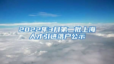 2022年3月第二批上海人才引进落户公示