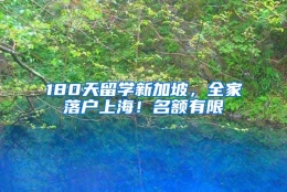 180天留学新加坡，全家落户上海！名额有限