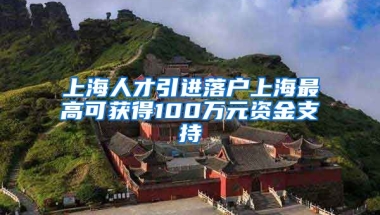 上海人才引进落户上海最高可获得100万元资金支持