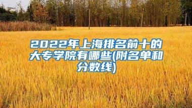 2022年上海排名前十的大专学院有哪些(附名单和分数线)