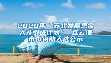 2020年“苏北发展急需人才引进计划” 连云港市拟资助人选公示