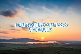 上海积分和落户中什么大学可以用？