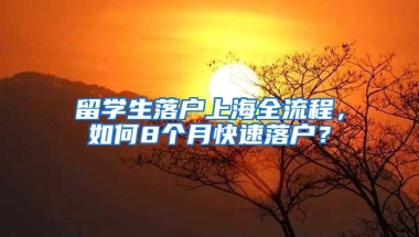 留学生落户上海全流程，如何8个月快速落户？