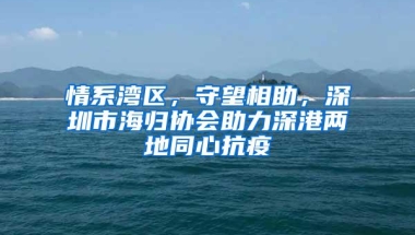 情系湾区，守望相助，深圳市海归协会助力深港两地同心抗疫