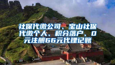 社保代缴公司、宝山社保代缴个人、积分落户、0元注册66元代理记账